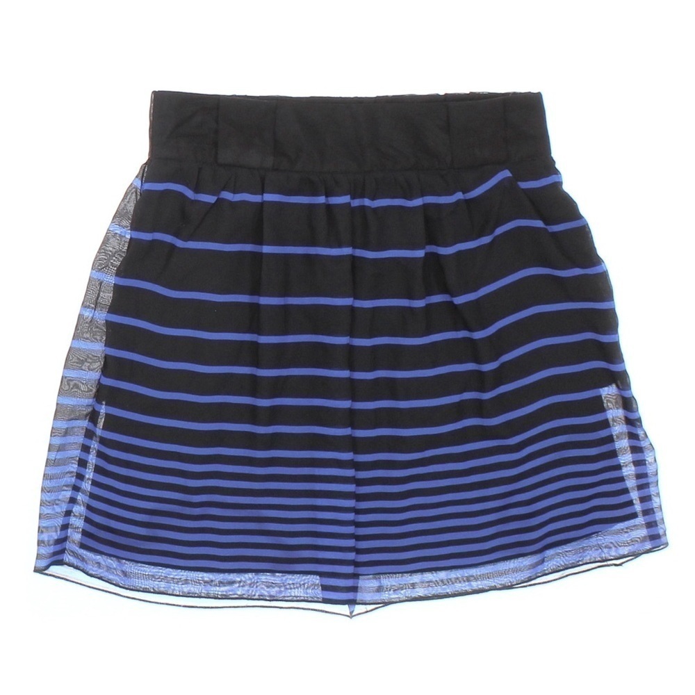 Maurices | Striped Mini Skirt Black Blue Elastic Waist Flowy Women’s Size Medium